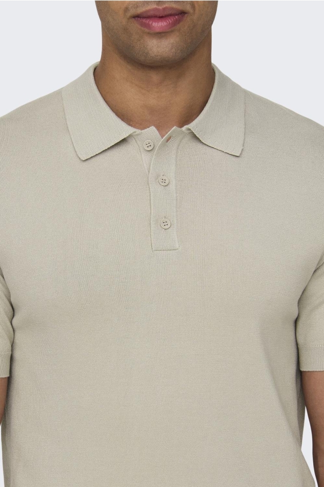 ONSWYLER LIFE REG 14 SS POLO KNIT N 22022219 Silver Lining